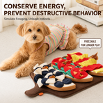 Interactive Breakfast-Themed Snuffle Mat for Dogs: A Fluffy Plush Puzzle Toy with Squeaky Hidden Compartments, Perfect for Slow Feeding, Mental Stimulation, and Satisfying Natural Foraging Instincts (S, S)