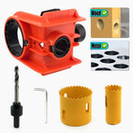 Door Lock Installation Kit with Drilling Template Hole Saw Drill Bit and Hex Wrench for Wooden and Metal Door Lock Fitting DIY Home Improvement Projects (Orange)