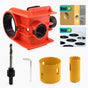 Door Lock Installation Kit with Drilling Template Hole Saw Drill Bit and Hex Wrench for Wooden and Metal Door Lock Fitting DIY Home Improvement Projects (Orange)