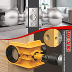 Door Lock Installation Kit with Drilling Template Hole Saw Drill Bit and Hex Wrench for Wooden and Metal Door Lock Fitting DIY Home Improvement Projects (Orange)