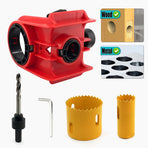 Door Lock Installation Kit with Drilling Template Hole Saw Drill Bit and Hex Wrench for Wooden and Metal Door Lock Fitting DIY Home Improvement Projects (Red)