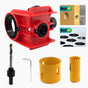 Door Lock Installation Kit with Drilling Template Hole Saw Drill Bit and Hex Wrench for Wooden and Metal Door Lock Fitting DIY Home Improvement Projects (Red)
