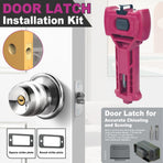 Multi-Function Door Lock Installation Chisel Tool with Interchangeable Scoring Blades, Wood Chisel, Screwdriver Bits and 90° Positioning Bracket for Precise Mortise Marking and Hardware Fitting (Grey)