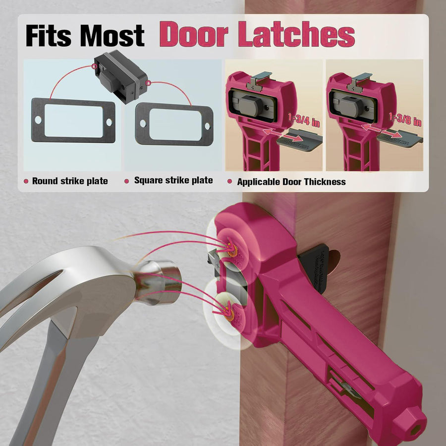 Multi-Function Door Lock Installation Chisel Tool with Interchangeable Scoring Blades, Wood Chisel, Screwdriver Bits and 90° Positioning Bracket for Precise Mortise Marking and Hardware Fitting (Grey)