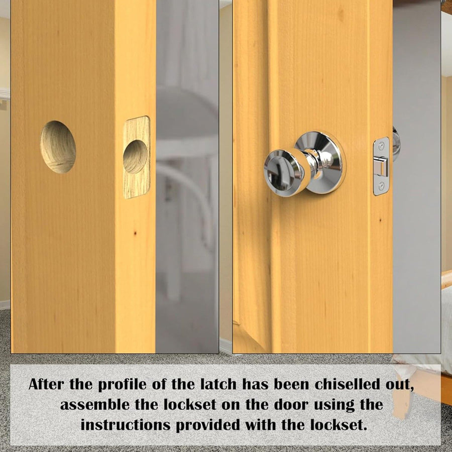 Multi-Function Door Lock Installation Chisel Tool with Interchangeable Scoring Blades, Wood Chisel, Screwdriver Bits and 90° Positioning Bracket for Precise Mortise Marking and Hardware Fitting (Grey)