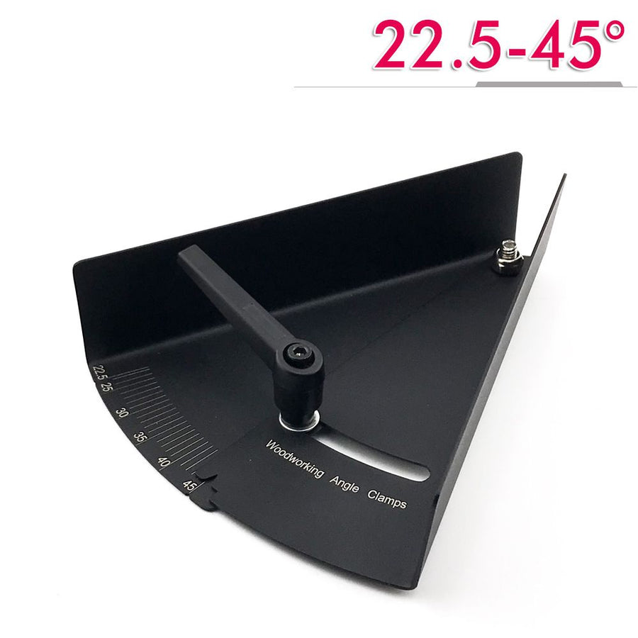 Metal Woodworking Angle Positioning Clamp with Laser-Calibrated Scale for Precise Miter Cutting, Jointing, and Framing in Workshop and DIY Projects (45°-90°)
