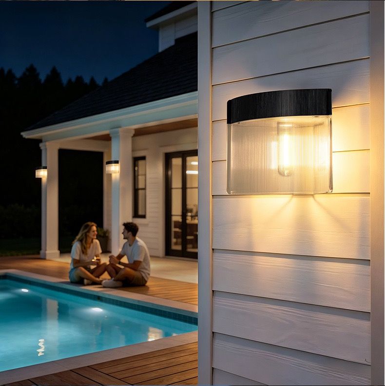 Solar Powered Outdoor Wall Lamp with Radar Motion Sensor, Dual Installation as Wall Mount or Ground Spike, Rechargeable Garden Path Light, Warm White Glow for Patio, Lawn, and Entryway Illumination (White Light, 2PCS)