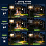 Solar Powered Outdoor Wall Lamp with Radar Motion Sensor, Dual Installation as Wall Mount or Ground Spike, Rechargeable Garden Path Light, Warm White Glow for Patio, Lawn, and Entryway Illumination (White Light, 4PCS)