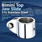 Marine Bimini Top Jaw Slide Fitting for Boat Canopy Support Poles, Mirror Polished Stainless Steel Hardware Connector for Yacht and Dinghy Frame Assembly (38mm)