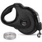 Retractable Dog Leash with Replaceable Rope, Anti-Shock ABS Shell, 5M Stainless Steel Spring, Reflective Webbing Strap & Zinc Alloy Hook for Medium to Large Dogs, Outdoor Walking, Beach, Park, and Daily Use (Black)