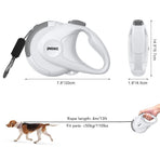 Retractable Dog Leash with Replaceable Rope, Anti-Shock ABS Shell, 5M Stainless Steel Spring, Reflective Webbing Strap & Zinc Alloy Hook for Medium to Large Dogs, Outdoor Walking, Beach, Park, and Daily Use (Black)