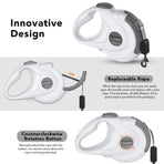 Retractable Dog Leash with Replaceable Rope, Anti-Shock ABS Shell, 5M Stainless Steel Spring, Reflective Webbing Strap & Zinc Alloy Hook for Medium to Large Dogs, Outdoor Walking, Beach, Park, and Daily Use (Black)