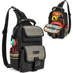 Versatile Single-Shoulder Crossbody Tool Bag with Multi-Compartment Storage, Durable Fabric and Zipper Closure, Ideal for Electricians, Repair Professionals and Daily Tool Organization (Black)