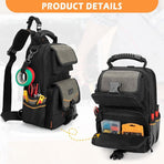 Versatile Single-Shoulder Crossbody Tool Bag with Multi-Compartment Storage, Durable Fabric and Zipper Closure, Ideal for Electricians, Repair Professionals and Daily Tool Organization (Black)