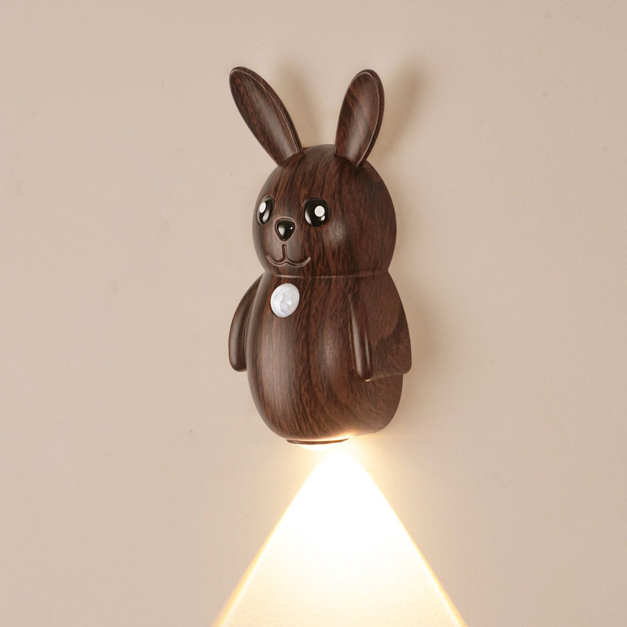 Adorable Cartoon Rabbit LED Motion Sensor Wall Light, Rechargeable Magnetic Cordless Night Lamp for Bedroom, Hallway, Stairs, and Kitchen with Dimmable Brightness and Adjustable Warm-to-Cool Glow (Silver, 3PCS)