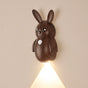 Adorable Cartoon Rabbit LED Motion Sensor Wall Light, Rechargeable Magnetic Cordless Night Lamp for Bedroom, Hallway, Stairs, and Kitchen with Dimmable Brightness and Adjustable Warm-to-Cool Glow (Walnut Grain, 1PCS)