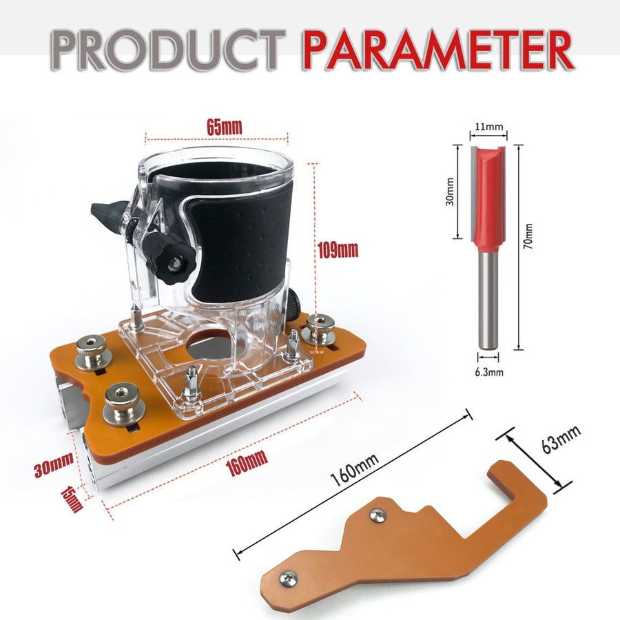 Multi-Function Router Slotting Jig with Adjustable Base for Woodworking Trimming, Grooving, and Hidden Fastener Installation on Boards and Panels (2nd Gen Slotting Plate)