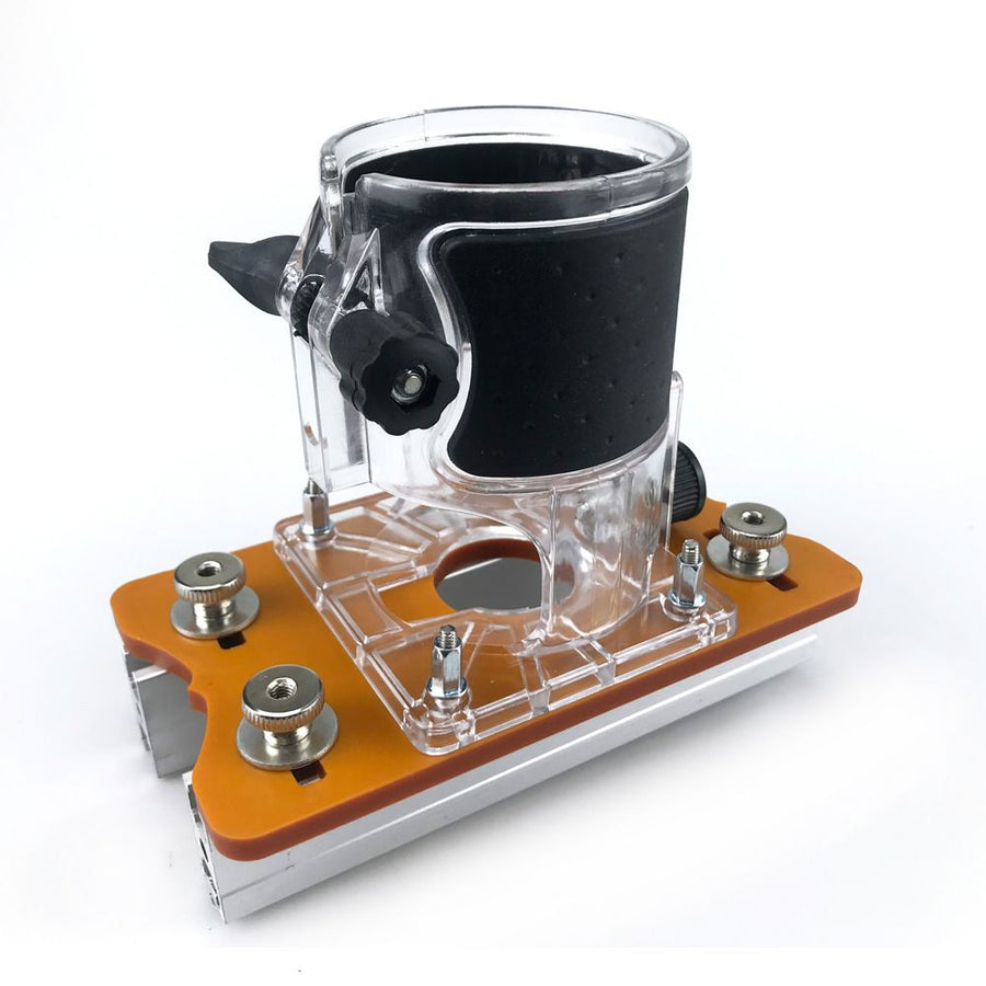 Multi-Function Router Slotting Jig with Adjustable Base for Woodworking Trimming, Grooving, and Hidden Fastener Installation on Boards and Panels (2nd Gen Slotting Plate)