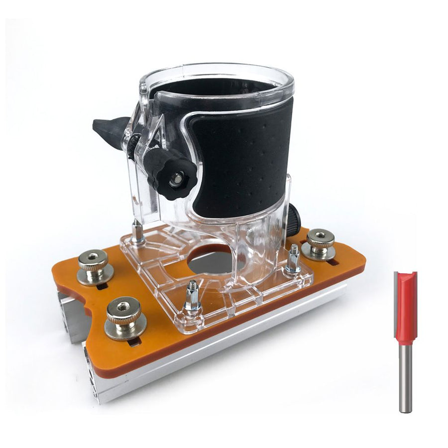 Multi-Function Router Slotting Jig with Adjustable Base for Woodworking Trimming, Grooving, and Hidden Fastener Installation on Boards and Panels (2nd Gen Slotting Plate)