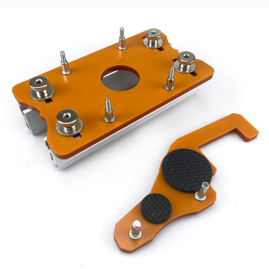 Multi-Function Router Slotting Jig with Adjustable Base for Woodworking Trimming, Grooving, and Hidden Fastener Installation on Boards and Panels (2nd Gen Slotting Plate + Transparent Cover + Router Bit)