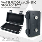 Waterproof Magnetic Car Storage Box for Outdoor Travel, Underbody Hidden Stash Case with Foam Lining, Portable Magnet Tool Organizer for Camping and Tactical Use (12*7*4cm)
