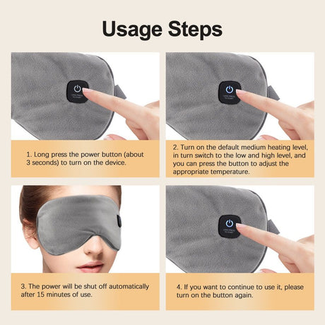 Wireless Smart Heated Eye Mask with 3-Temperature Control, Ergonomic Design for Eye Relief, Ideal for Sleep,, image 8