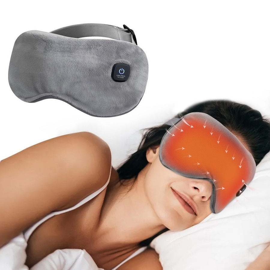 Wireless Smart Heated Eye Mask with 3-Temperature Control, Ergonomic Design for Eye Relief, Ideal for Sleep, Travel, and Office Relaxation (Grey)