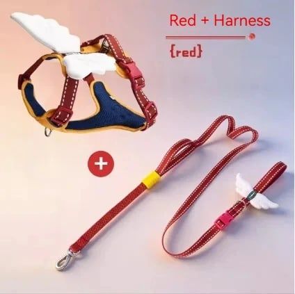 3D Angel and Devil Wing Harness and Leash Set for Cats and Dogs, Escape-Proof No-Pull Walking Vest with Breathable Mesh, Creative Wings for Daily Adventure (Devil(Harness+Leash Set), S)
