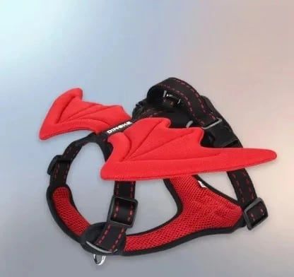 3D Angel and Devil Wing Harness and Leash Set for Cats and Dogs, Escape-Proof No-Pull Walking Vest with Breathable Mesh, Creative Wings for Daily Adventure (Devil(Harness+Leash Set), XS)