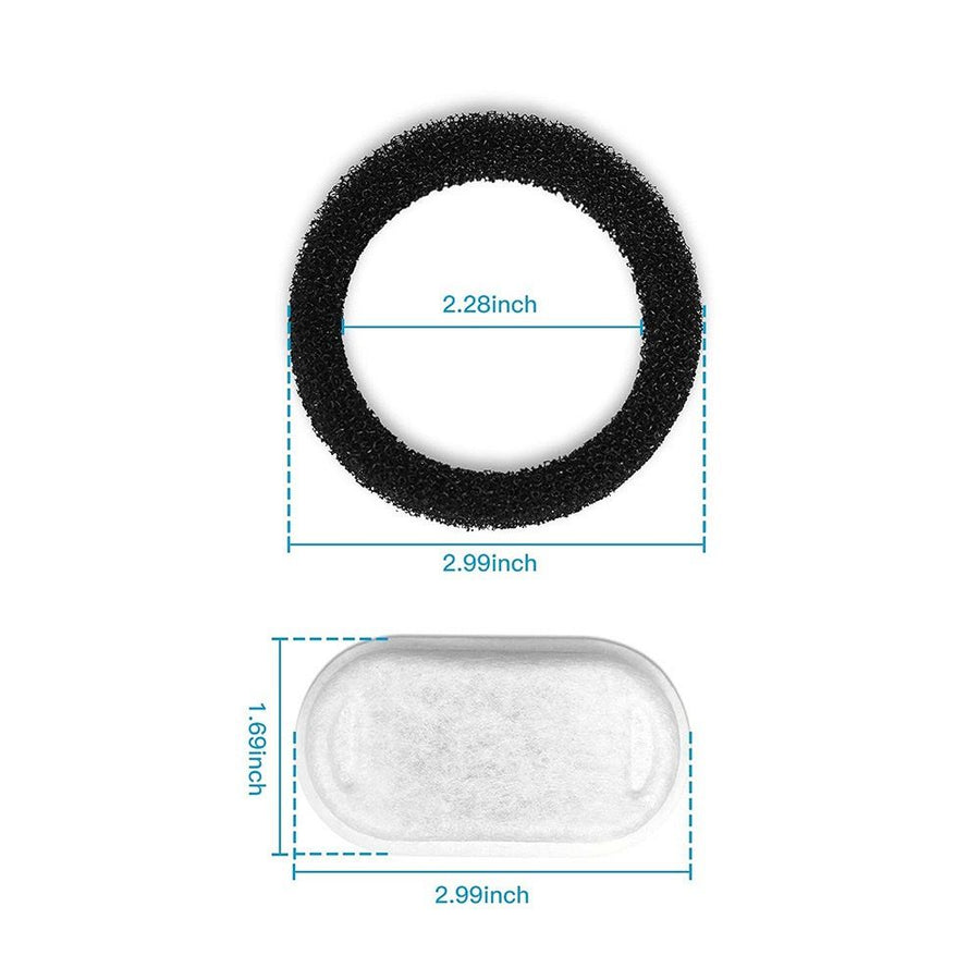 Replacement Pet Water Fountain Filter Kit with Runway Filter, Round Foam, and Square Activated Carbon Pad for Clean, Fresh Drinking Water for Cats and Dogs (A Filter×4)