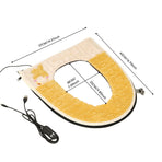 USB-Powered Heated Toilet Seat Cover with Soft Plush and Waterproof PU Leather, Adjustable Temperature and Timer, Easy-Clean Design for Warm and Cozy Bathroom Experience (Yellow)