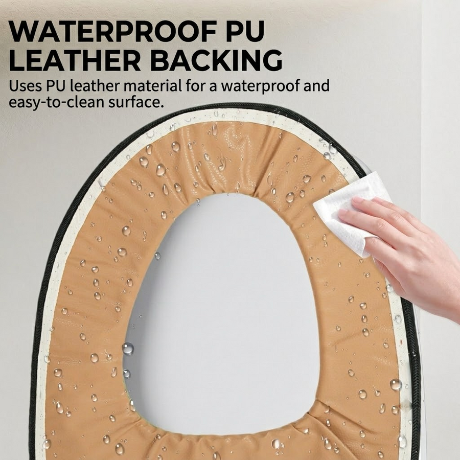 USB-Powered Heated Toilet Seat Cover with Soft Plush and Waterproof PU Leather, Adjustable Temperature and Timer, Easy-Clean Design for Warm and Cozy Bathroom Experience (Yellow)