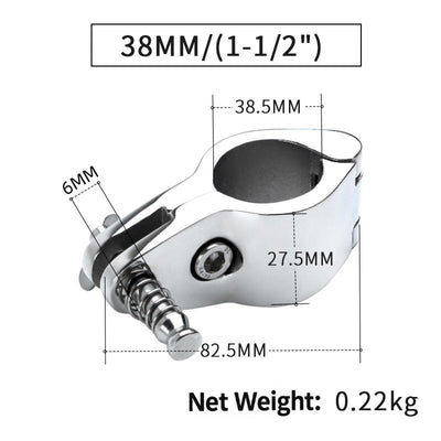 Marine Grade Bimini Top Jaw Slide with Quick Release Pin for Boat Awning Canopy Fittings, Mirror Polished Stainless Steel Hardware for Yacht and Vessel Use (38mm, Without Ring)