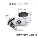 Bimini Top Jaw Slide with Quick Release Pin, 316 Marine Grade Stainless Steel Mirror Polished Clamp for Boat Awning Support Bracket, Corrosion Resistant Hardware Fitting (30mm, Without Ring)