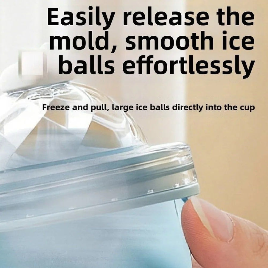 Silicone Ice Cream Cone Ice Cube Tray & Collapsible Cup – Make Sphere Ice Balls Easily, One-Click Release, Portable Reusable Freezer Mold for Smoothies, Juices, Cocktails and Outdoor Camping Drinks (Blue)