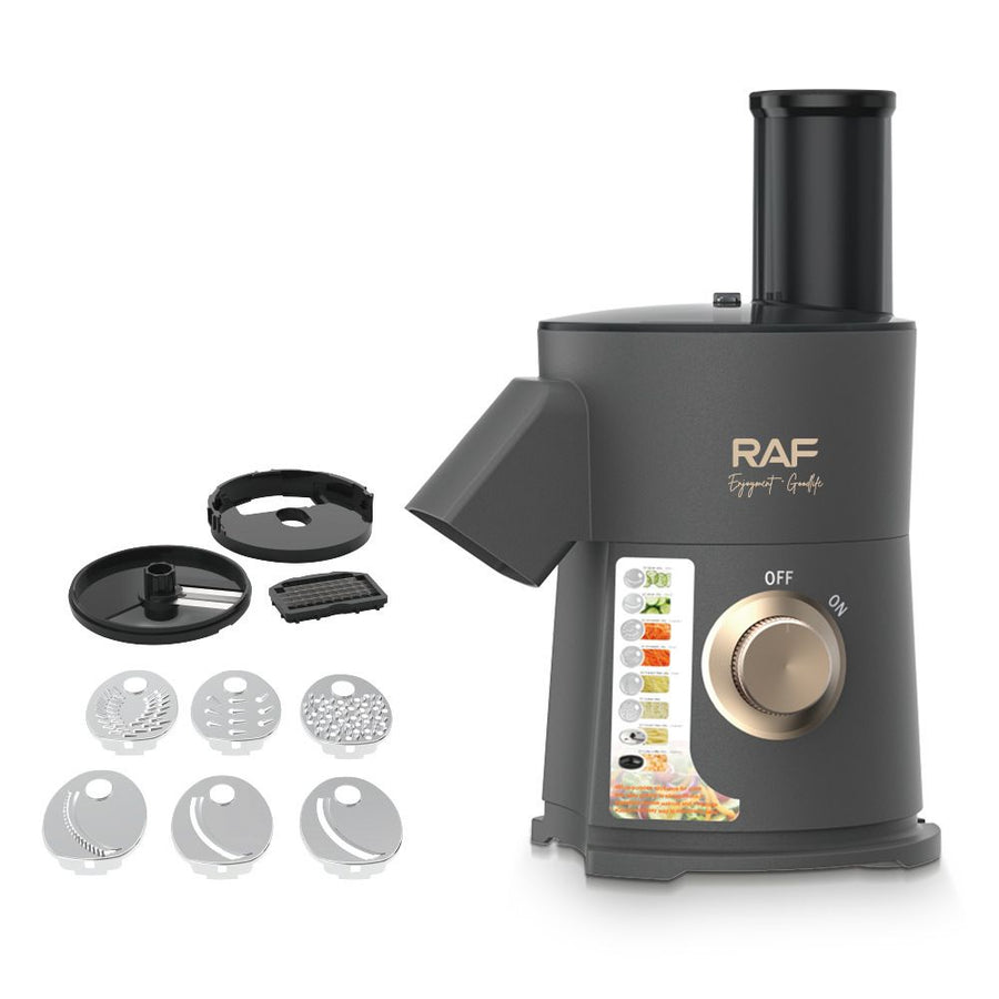 8-in-1 Electric Vegetable Chopper with 700W Motor, Multi-Function Food Processor for Slicing, Shredding, Dicing, Grating, and French Fry Cutting in Home Kitchens (DarkGrey)