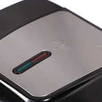 6-in-1 Electric Sandwich Maker with Interchangeable Non-Stick Plates for Waffles, Paninis, Donuts, Madeleines and Nut Snacks, Compact Countertop Press for Quick Family Meals and Breakfast (Black)