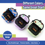 Stylish Printed Dog Walk Pouch, Pet Waste Bag Dispenser with Bone-Shaped Outlet, Mini Backpack Design with Hooks and Straps for Leashes, Keys, and Small Essentials (Purple)