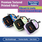 Stylish Printed Dog Walk Pouch, Pet Waste Bag Dispenser with Bone-Shaped Outlet, Mini Backpack Design with Hooks and Straps for Leashes, Keys, and Small Essentials (Purple)