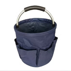 Foldable Carry-All Tote with Handle and Multiple Pockets – Portable Collapsible Laundry Basket for Outdoor Travel, Camping, Picnic, Beach, and Home Organization (Navy)