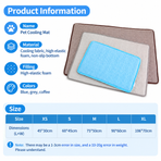 Cooling Pet Mat with Breathable Ice Silk Surface and Thick High-Elastic Foam for Dogs and Cats to Rest on Floors and Sofas During Hot Weather (Coffee, M)