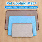 Cooling Pet Mat with Breathable Ice Silk Surface and Thick High-Elastic Foam for Dogs and Cats to Rest on Floors and Sofas During Hot Weather (Coffee, XL)