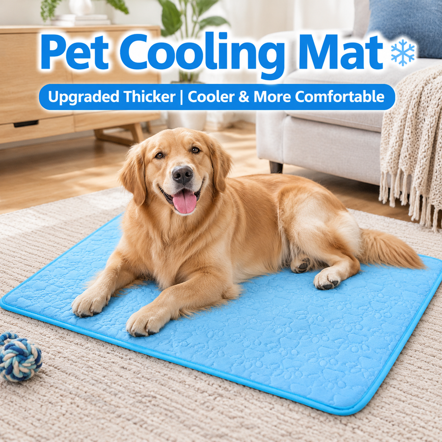 Cooling Pet Mat with Breathable Ice Silk Surface and Thick High-Elastic Foam for Dogs and Cats to Rest on Floors and Sofas During Hot Weather (Grey, XL)