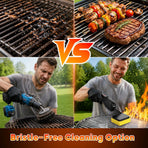 Electric Oscillating Grill Cleaning Brush with Three Replaceable Heads for Outdoor Barbecue Grills, Camping Cookware, Patio Griddles and Home Kitchen Flat Top Surfaces (Grey)