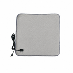 USB-Powered Faux Rabbit Fur Heating Pad for Office, Car, and Outdoor Use – Soft, Portable, and Adjustable Temperature with Timer (Grey)