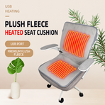 USB-Powered Faux Rabbit Fur Heating Pad for Office, Car, and Outdoor Use – Soft, Portable, and Adjustable Temperature with Timer (Grey)
