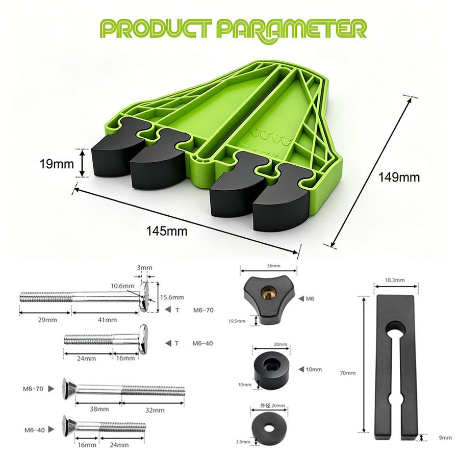 Versatile Woodworking Featherboard with EVA Pressure Teeth for Table Saws, Router Tables, and Band Saws, Enhancing Safety and Precision in Wood Cutting Tasks (Green, 1PCS)