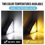 Solar Powered Triangle Step Light with Monocrystalline Silicon Panel, Auto On at Dusk, IP65 Waterproof for Outdoor Stairs, Pathways, Patios, and Garden Steps – Choose Cool White 6000K or Warm Yellow 3000K for Safe Nighttime Illumination (6PCS, Warm White