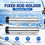 Marine Grade Stainless Steel Fixed Fishing Rod Holder with Mounting Ears for Boat Kayak and Jet Ski Deck Installation (Non-Removable)