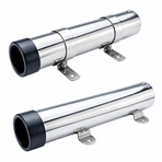 Marine Grade Stainless Steel Fixed Fishing Rod Holder with Mounting Ears for Boat Kayak and Jet Ski Deck Installation (Non-Removable)